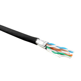 Кабель FTP 4 пары, Кат.6, внутр., 0,55мм, LSZH, черный, 500м, Hyperline UFTP4-C6-S23-IN-LSZH-BK-500