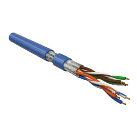 Кабель FTP 4 пары, Кат.6, внутр., 0,48мм, LSZH, синий, 500м, Hyperline UFTP4-C6-P26-IN-LSZH-BL-500