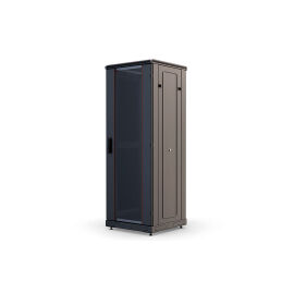 Шкаф напольный 19", 27U, 800х1000мм, стекл. дверь, ССД 130411-01227