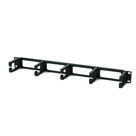 Органайзер горизонтальный 19", 1U, 5 колец, черный, Hyperline CM-1U-PL