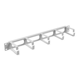 Органайзер горизонтальный 19", 1U, 5 колец, серый, Cabeus JB08-1U-GY