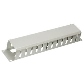 Органайзер горизонтальный 19", 2U, с крышкой, серый, Cabeus JB07-2U-GY