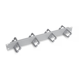 Органайзер горизонтальный 19", 1U, 8 пласт. колец, серый, Cabeus JB08-1U-45-GY