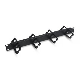 Органайзер горизонтальный 19", 1U, 8 пласт. колец, черный, Cabeus JB08-1U-45-BK