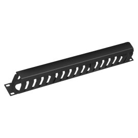 Органайзер горизонтальный 19", 1U, с крышкой, черный, Cabeus JB07-1U-BK