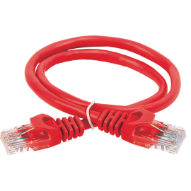Патч-корд 4 пары, 2хRJ45, 0,5м, Кат.5e, UTP, красный, LSZH, ITK PC04-C5EUL-05M