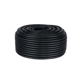 Труба гофрированная ПВХ с протяжкой, d32мм, уп.50м, черная, EKF Plast tg-z-32-50-black