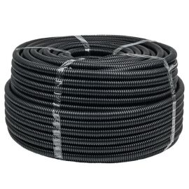 Труба гофрированная ПВХ с протяжкой, d63мм, уп.15м, черная, EKF Plast FRHF-63