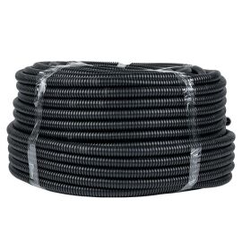 Труба гофрированная ПНД с протяжкой, d25мм, уп.75м, черная, EKF Plast tpnd-25n