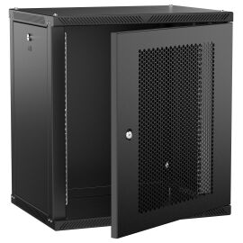 Шкаф настенный 19", 12U, 600х450мм, перф. дверь, черный, LINEA W, ITK LWR5-12U64-PF-2