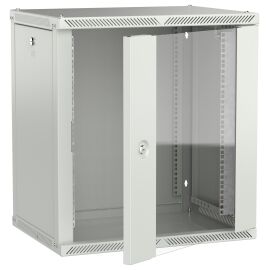 Шкаф настенный 19", 12U, 600х450мм, стекл. дверь, серый, LINEA W, ITK LWR3-12U64-GF-2