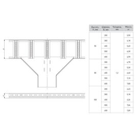 Ответвитель T-образ. лестн. 50x100мм EKF                                                            