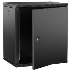 Шкаф настенный 19", 12U, 600х450мм, металл. дверь, черный, LINEA W, ITK LWR5-12U64-MF-2