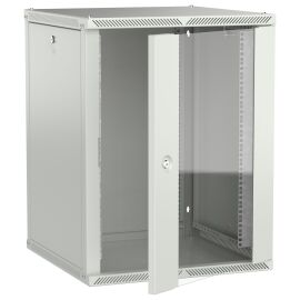 Шкаф настенный 19", 15U, 600х600мм, стекл. дверь, серый, LINEA W, ITK LWR3-15U66-GF-2