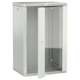 Шкаф настенный 19", 18U, 600х450мм, стекл. дверь, серый, LINEA W, ITK LWR3-18U64-GF-2