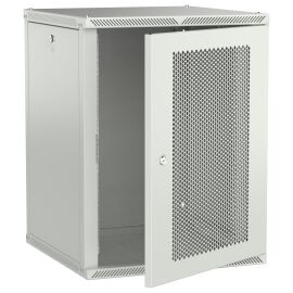 Шкаф настенный 19", 15U, 600х600мм, перф. дверь, серый, LINEA W, ITK LWR3-15U66-PF-2