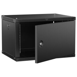 Шкаф настенный 19", 6U, 600х450мм, металл. дверь, черный, LINEA W, ITK LWR5-06U64-MF-2