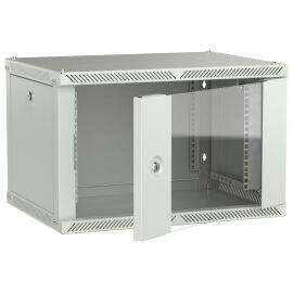 Шкаф настенный 19", 6U, 600х450мм, стекл. дверь, серый, LINEA W, ITK LWR3-06U64-GF-2