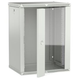 Шкаф настенный 19", 15U, 600х450мм, стекл. дверь, серый, LINEA W, ITK LWR3-15U64-GF-2