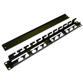 Органайзер горизонтальный 19", 1U, с крышкой, черный, металл, Hyperline CM-1U-ML-COV