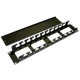 Органайзер горизонтальный 19", 2U, с крышкой, черный, металл, Hyperline CM-2U-ML-COV