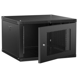 Шкаф настенный 19", 6U, 600х600мм, перф. дверь, черный, LINEA W, ITK LWR5-06U66-PF-2