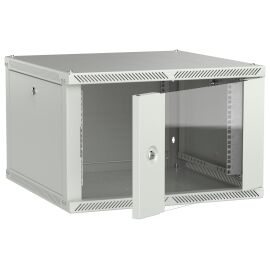 Шкаф настенный 19", 6U, 600х600мм, стекл. дверь, серый, LINEA W, ITK LWR3-06U66-GF-2