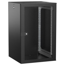 Шкаф настенный 19", 18U, 600х600мм, перф. дверь, черный, UNITBOX W, ITK UBW05-18U66-P