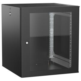 Шкаф настенный 19", 12U, 600х600мм, стекл. дверь, черный, UNITBOX W, ITK UBW05-12U66-G