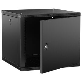 Шкаф настенный 19", 9U, 600х600мм, металл. дверь, черный, LINEA W, ITK LWR5-09U66-MF-2