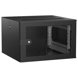 Шкаф настенный 19", 6U, 600х600мм, перф. дверь, черный, UNITBOX W, ITK UBW05-06U66-P