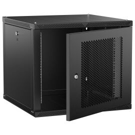 Шкаф настенный 19", 9U, 600х600мм, перф. дверь, черный, LINEA W, ITK LWR5-09U66-PF-2