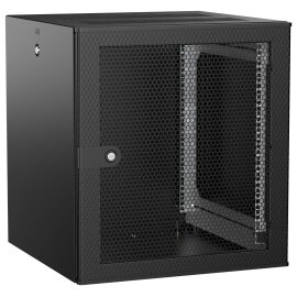 Шкаф настенный 19", 12U, 600х600мм, перф. дверь, черный, UNITBOX W, ITK UBW05-12U66-P