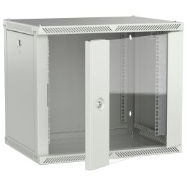 Шкаф настенный 19", 9U, 600х450мм, стекл. дверь, серый, LINEA W, ITK LWR3-09U64-GF-2