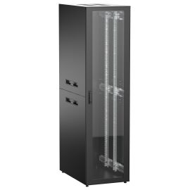ITK UNITBOX N Шкаф сетевой 19" напольный 47U 600х1000мм стеклянная передняя дверь черный