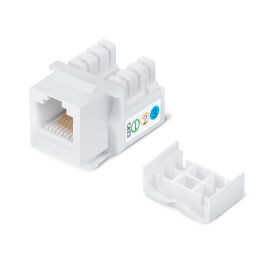 Вставка Keystone Jack RJ-45(8р8с), Кат.5e, без инстр. Toolless, белая, KJ-RJ45-Cat.5e-180-Toolless