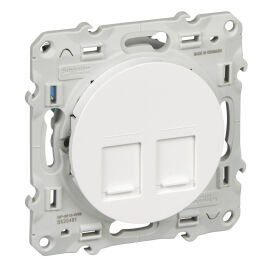 Розетка внутренная встраиваемая 2хRJ45, кат.5, белый, Schneider Electric S52R481