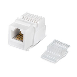 Вставка Keystone Jack, RJ-12(6р6с), Кат.3, без инструмента Toolless, белая, Cabeus KJ-RJ12-Toolless
