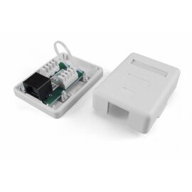 Розетка настенная 1 порт RJ45, UTP, кат.5e, Dual IDC, Hyperline SB1-1-8P8C-C5e-WH