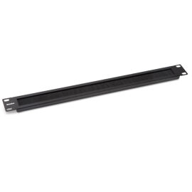 Фальшпанель 19", 1U, с щеточным вводом, черная, Hyperline BPB19-1U-RAL9004