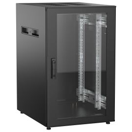 Шкаф напольный 19", 18U, 600х800мм, стекл. перед. дверь, черный, UNITBOX N, ITK UBN05-18U68-G