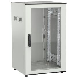 Шкаф напольный 19", 18U, 600х600мм, стекл.перед.дверь, зад.металл, серый, UNITBOX N, ITK UBN35-18U66-GM