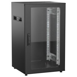 Шкаф напольный 19", 18U, 600х600мм, стекл.перед.дверь, черный, UNITBOX N, ITK UBN05-18U66-G