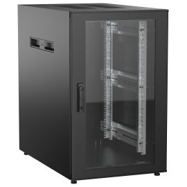 Шкаф напольный 19", 18U, 600х1000мм, стекл.перед.дверь, черный, UNITBOX N, ITK UBN05-18U61-G