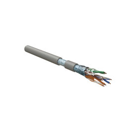 Кабель FTP 4 пары, Кат.5e, внутр., 0,51мм, LSZH, серый, 305м, Hyperline FUTP4-C5E-S24-IN-LSZH-GY-305