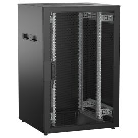 Шкаф напольный 19", 24U, 800х800мм, перф.перед.дверь, зад.металл, черный, UNITBOX N, ITK UBN05-24U88-PM