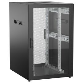 Шкаф напольный 19", 24U, 800х1000мм, стекл.перед.дверь, зад.перф., черный, UNITBOX N, ITK UBN05-24U81-GP