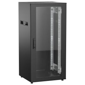 Шкаф напольный 19", 24U, 600х600мм, стекл. перед. дверь, черный, UNITBOX N, ITK UBN05-24U66-G