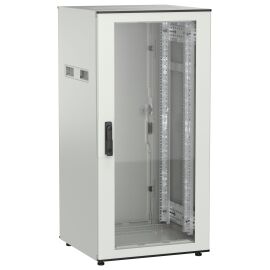 Шкаф напольный 19", 24U, 600х600мм, стекл.перед.дверь, зад.металл, серый, UNITBOX N, ITK UBN35-24U66-GM