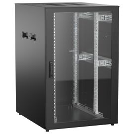 Шкаф напольный 19", 24U, 800х1000мм, стекл.перед.дверь, зад.металл, черный, UNITBOX N, ITK UBN05-24U81-GM